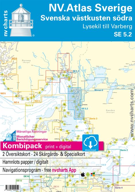 Hovedbilde Kart kombi Atlas Sverige 5.2 - Vestkysten Sødra