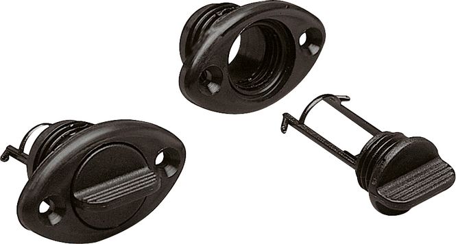 Hovedbilde Lenseplugg m/skruehull nylon sort