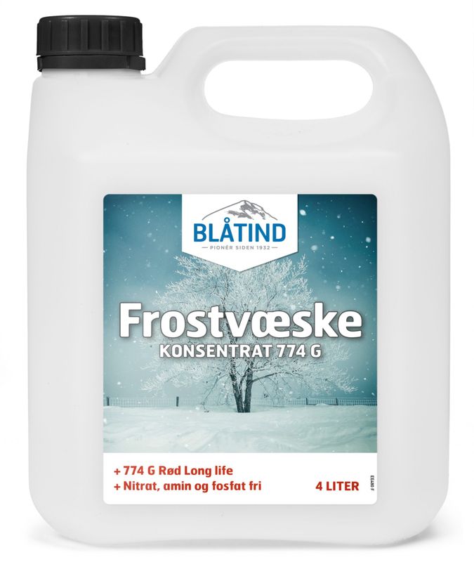 Blåtind Frostvæske kons 774 G rød Long life 4 l