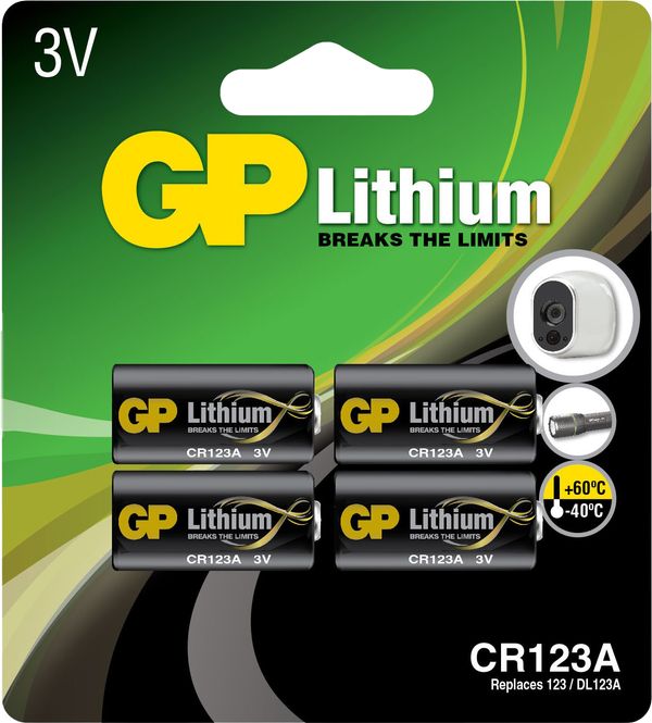 Hovedbilde GP Lithium batteri CR123A 4-pk