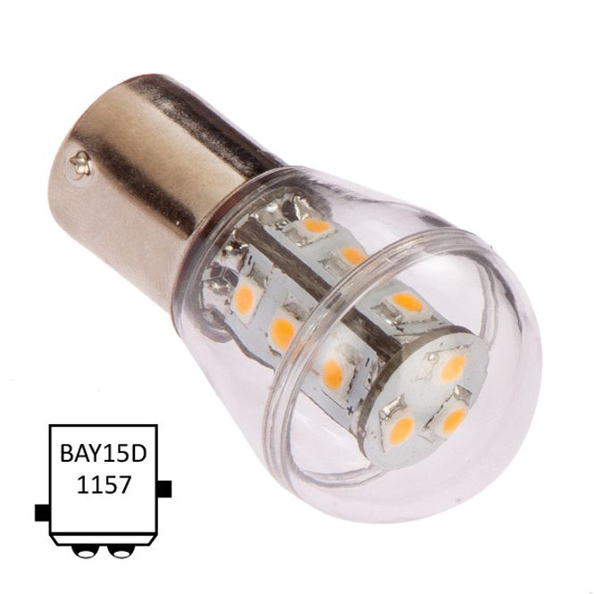 Hovedbilde LED lanternepære m/kuppel, BAY15D